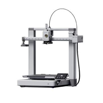 Modern 3D printer with a minimalist design and touchscreen interface.