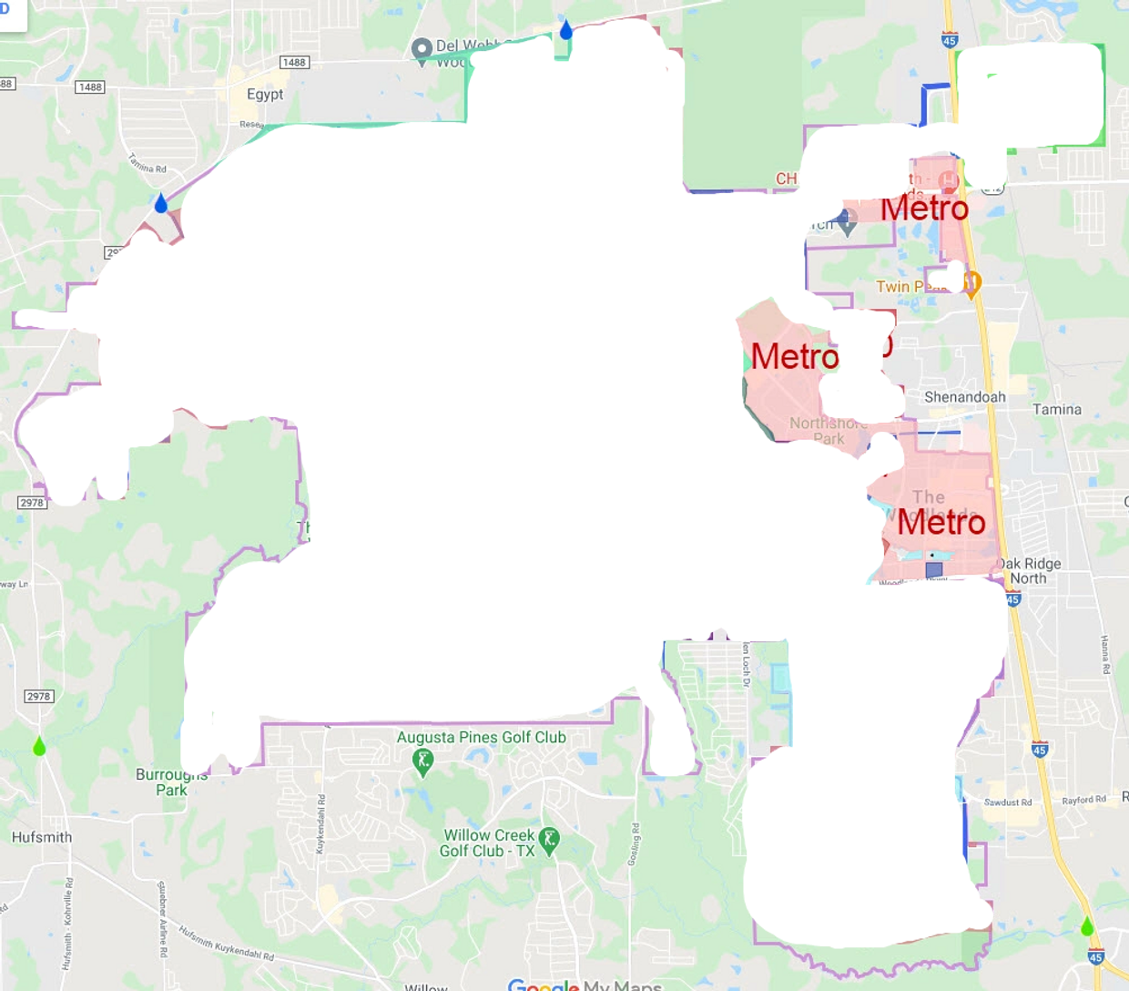 METRO MUD The Woodlands Boundaries