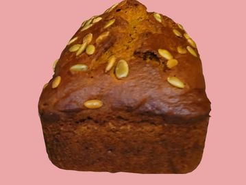 A 9x5 loaf of sweet pumpkin bread, Great with coffee or tea.