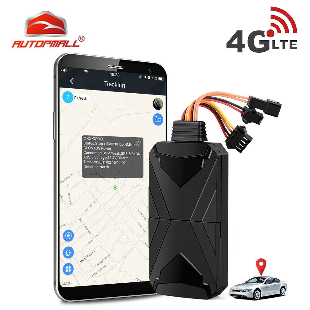 4G LTE GPS Tracker hard wired Car Vehicle Anti Theft Real-time SOS Live ...