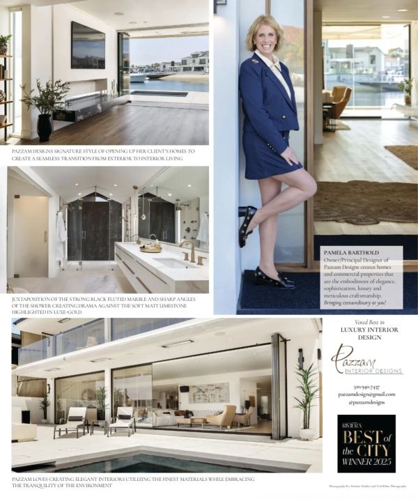 Elegant luxury interior design and architecture by Pamela Barthold of Pazzam Designs.