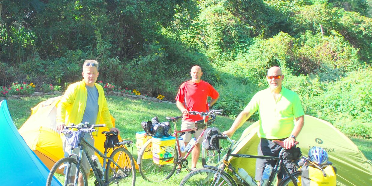 Bike campers at GapTrail Campground on the Yough River
