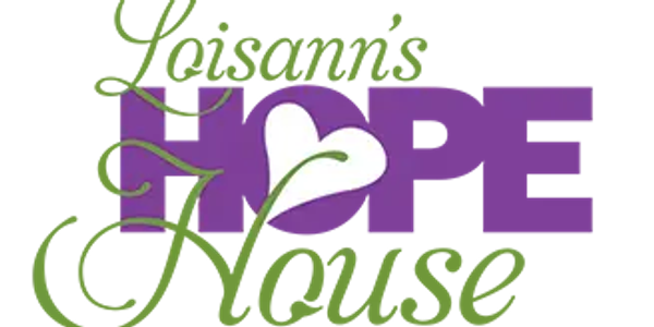 Logo of Laisamis Hope House with green and purple text and a white flower.