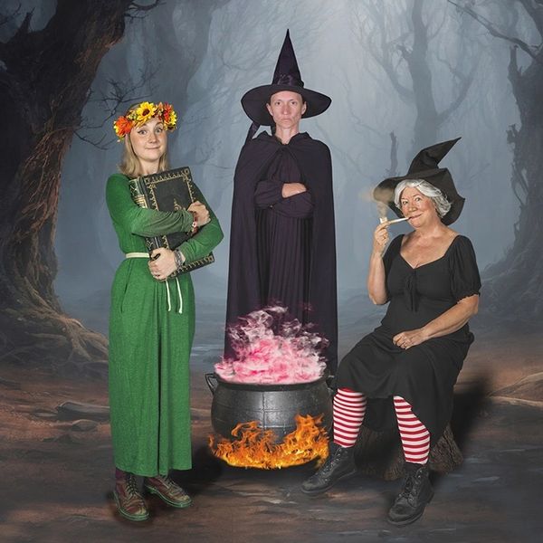 "Wyrd Sisters" Magrat (Charlie Gascoyne-Thompson), Granny (Fran Rooker) and Nanny (Edwina Gascoyne)