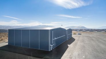 New hangars built by Ranger Construction in Carson City, Nevada. Photo by Falcosneye Aerial Solutions