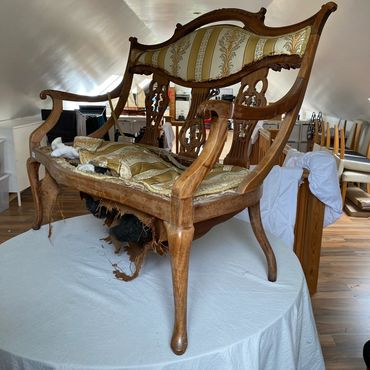Antique Settee in a very Pre-Loved Condition. 
