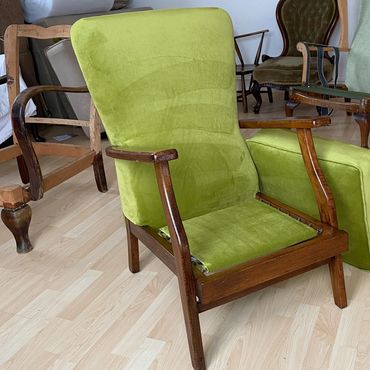 Re-upholstered Mid Century Chair 