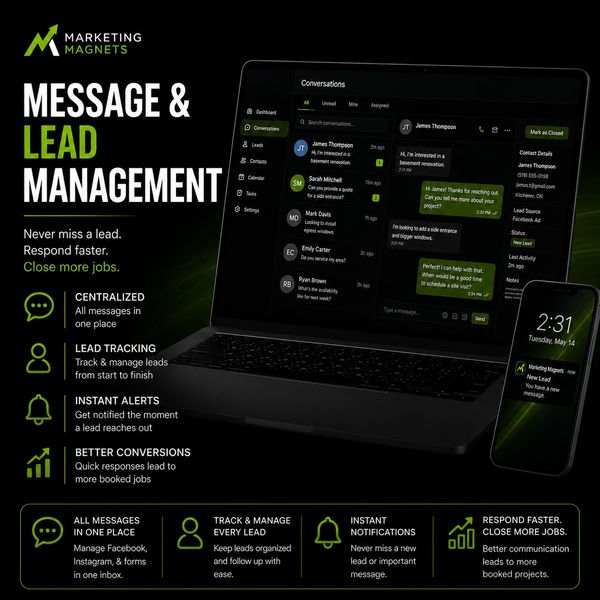 Modern Message & Lead Management system designed to help businesses organize conversations, respond 