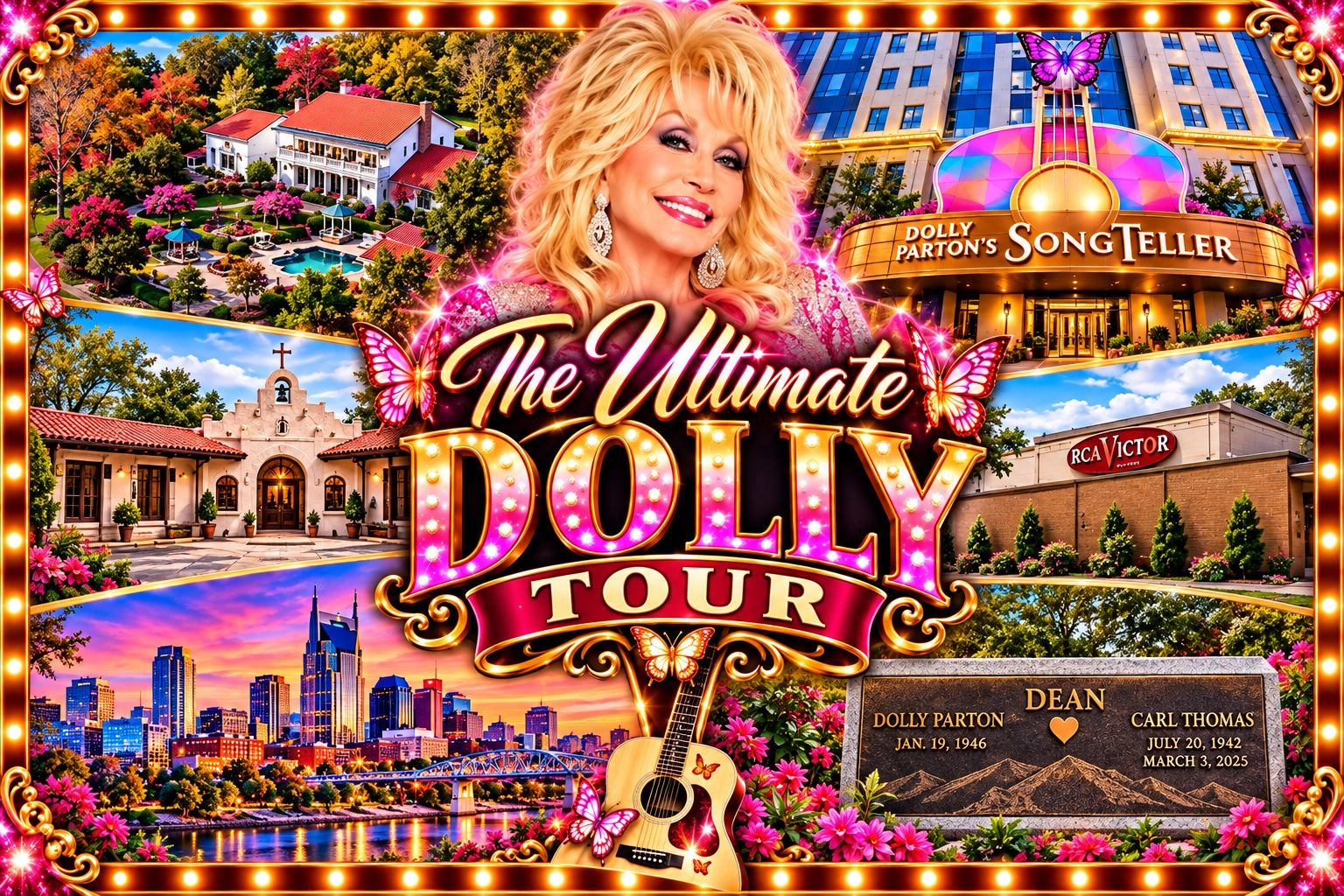 Ultimate Dolly Parton Tour in Nashville – Brentwood home, SongTeller Hotel, Woodlawn Cemetery