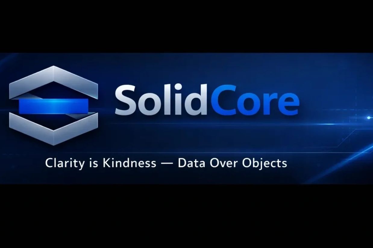 SolidCore logo with tagline on data clarity.
