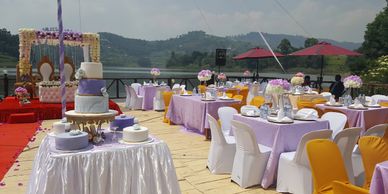 wedding reception at Bunyonyi Safaris Resort