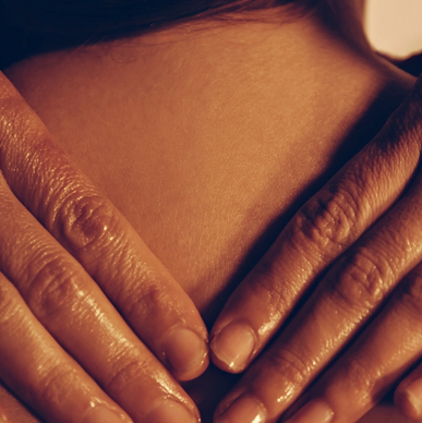 Hands-on back massage.