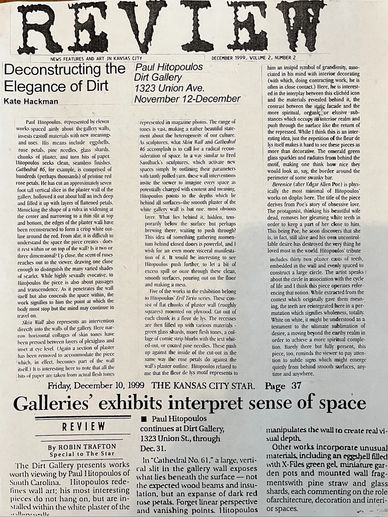 Newspaper showing Rewview heading in bold letters