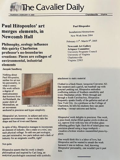 Close-up of ART PAPERS title on newspaper front page