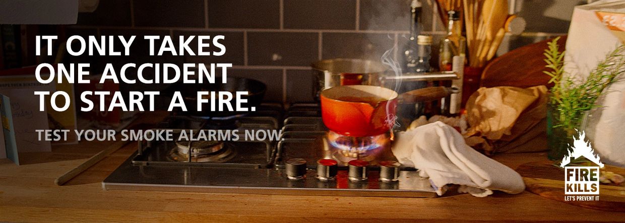 Promotional banner for fire sprinklers