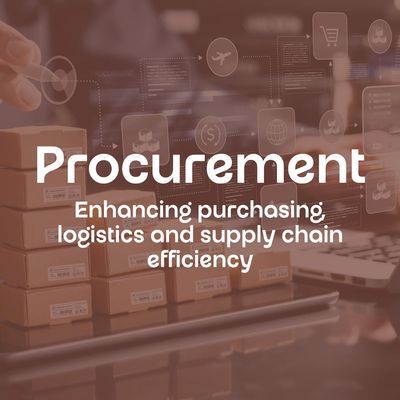 Procurement enhances purchasing, logistics, and supply chain efficiency.