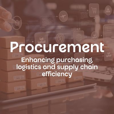 Procurement enhances purchasing, logistics, and supply chain efficiency.