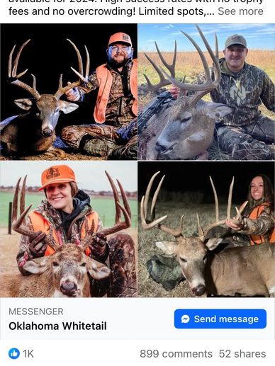 Hunters posing with large whitetail deer.