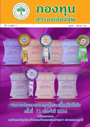 Cover of a Thai publication showcasing award certificates with colorful ribbons.