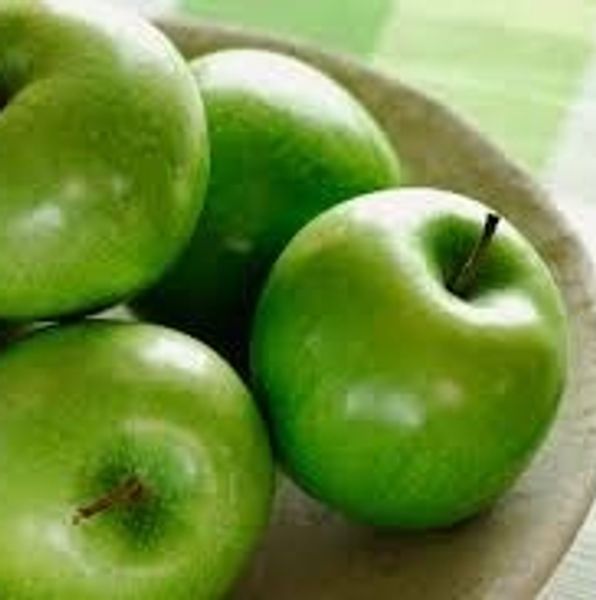 Close-up of fresh green apples in a bowl.