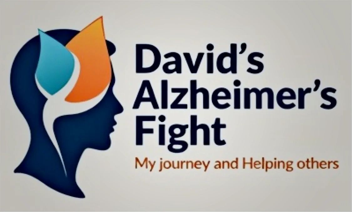 Logo for David's Alzheimer's Fight, highlighting a personal journey and support for others.