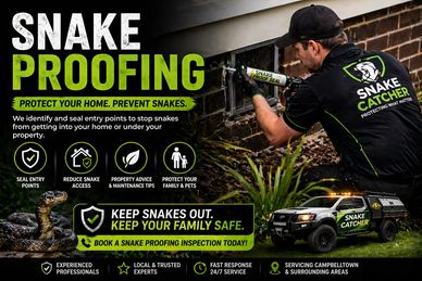 Snake proofing service designed to reduce the risk of snakes entering your property by sealing entry