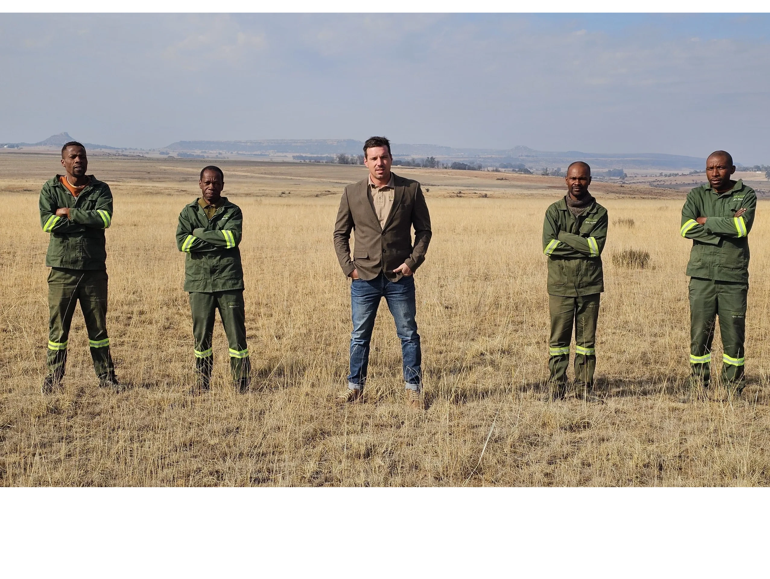Clyde Caldecott with Freedom African Botanicals team, showcasing African medicinal plant innovation