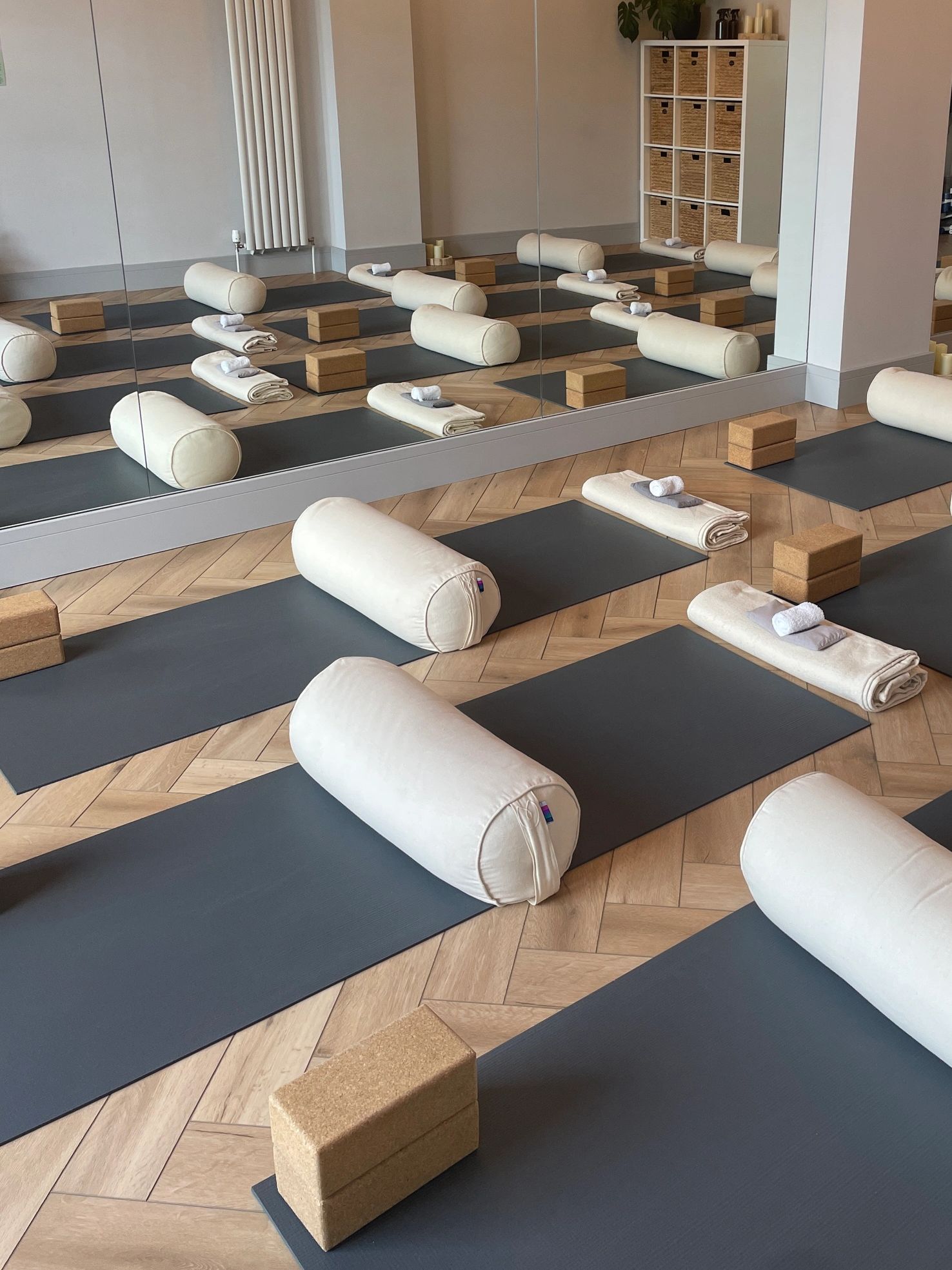 Twist & Bliss Yoga studio in Edinburgh set up for a yoga retreat