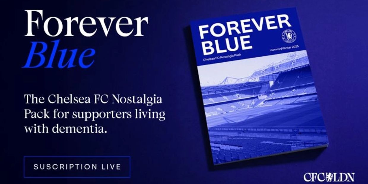 Forever Blue. The Chelsea FC nostalgia pack for supporters with Dementia. The front cover features.