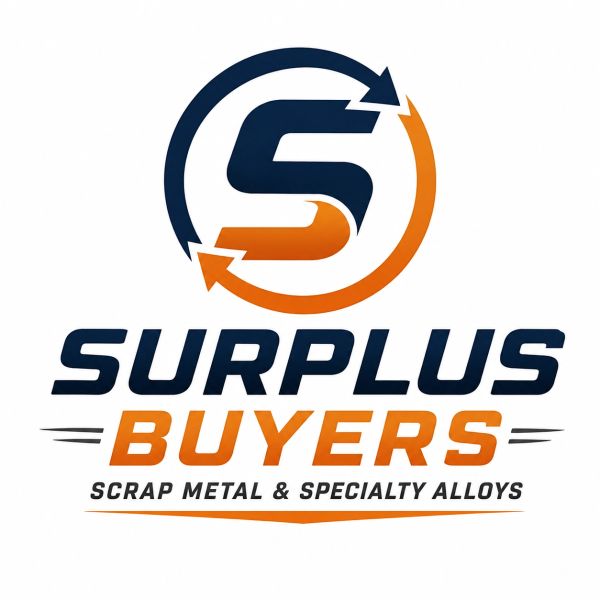 Surplus Buyers logo with arrows and bold text.