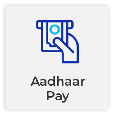 Icon of a hand holding a card with text 'Aadhaar Pay'.