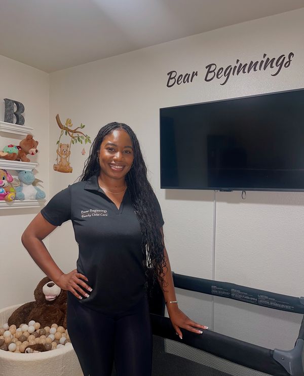 Brittney Williams, owner of Bear Beginnings Family Child Care, creating a warm space for children.