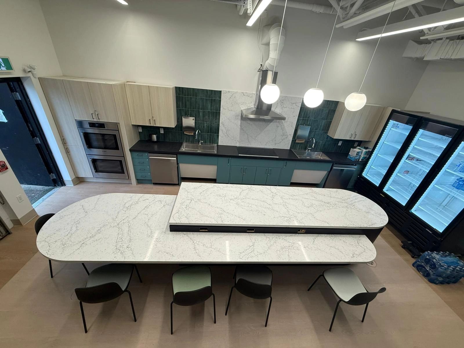 Architectural millwork installation for modern interior in Vancouver, BC.