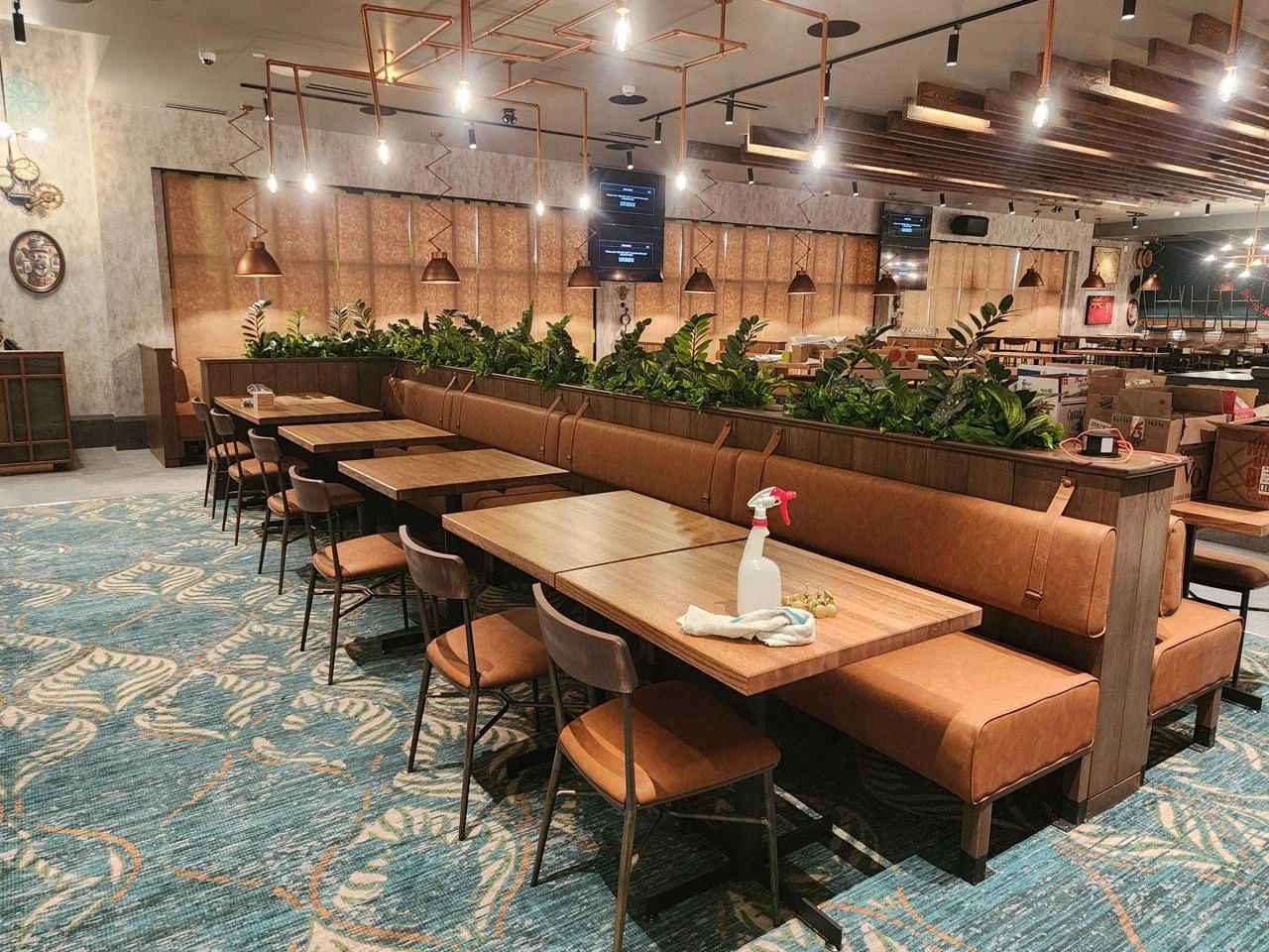 Commercial millwork installation featuring custom cabinetry and wood finishes in Winnipeg, MB.