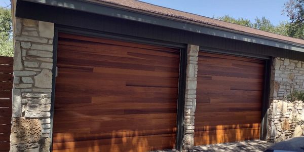 Cedar plank garage doors