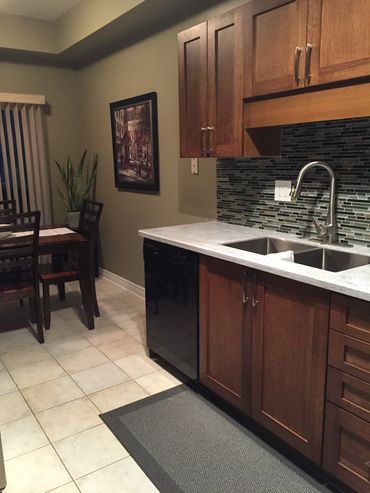 Kitchen upgrade with new backsplash and cabinets