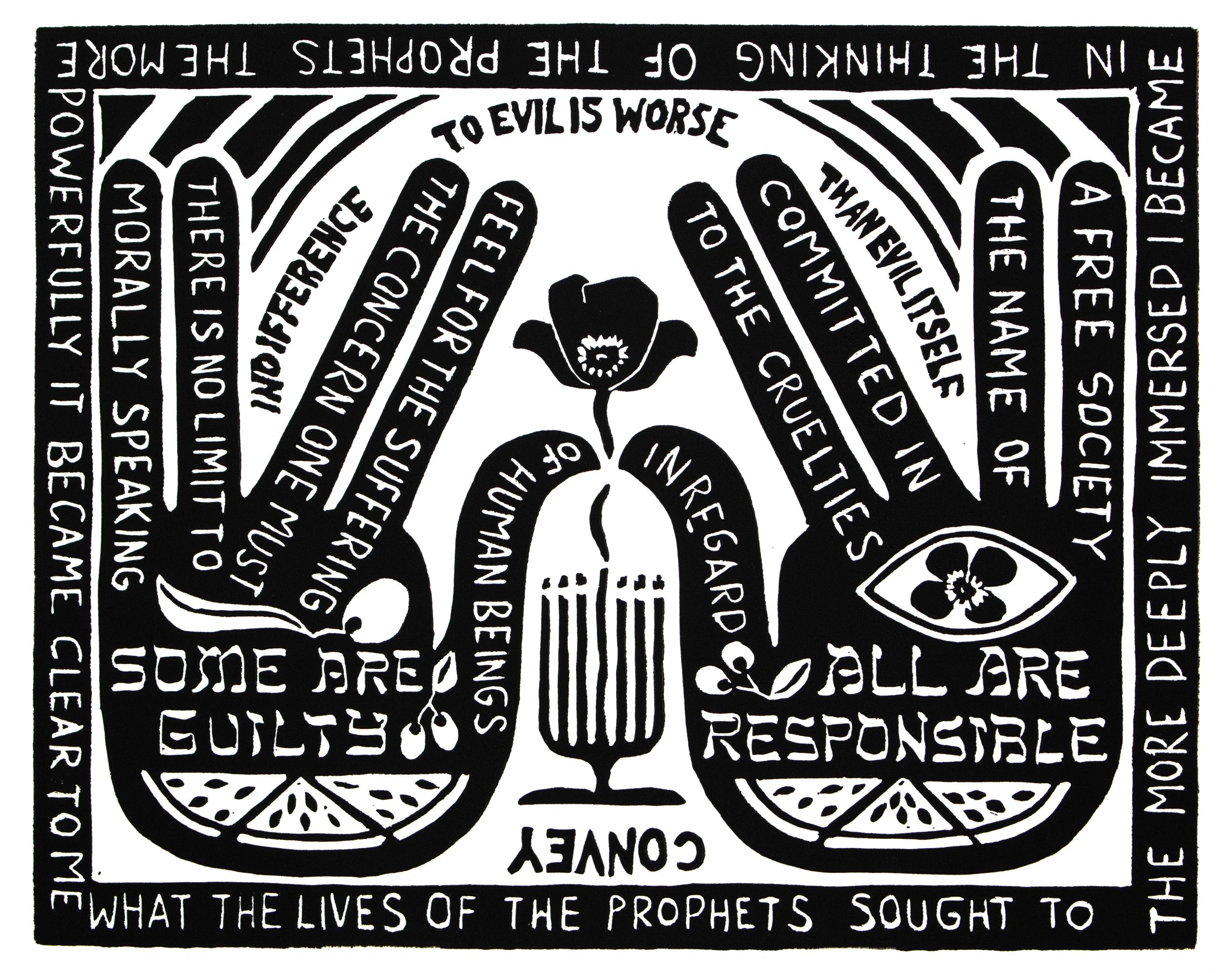 Lives of the Prophets
11x14"
Rubber cut print, 2023