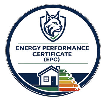 Energy Performance Certificate logo with a house and energy rating scale.