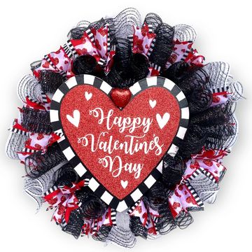 Valentine White Pink or Red Berries Grapevine Heart Shaped Wreath