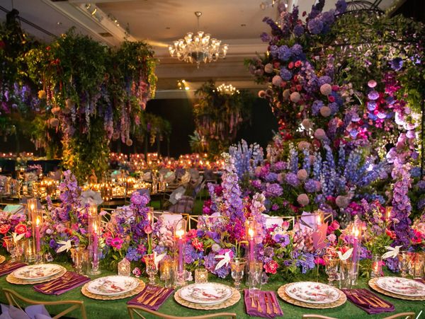 Luxury dinner with flowers