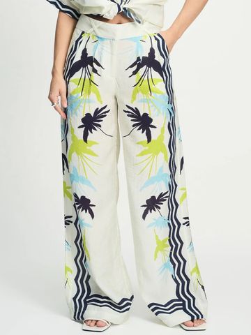 Pom Amsterdam Wide Leg Pants Artisan Lime