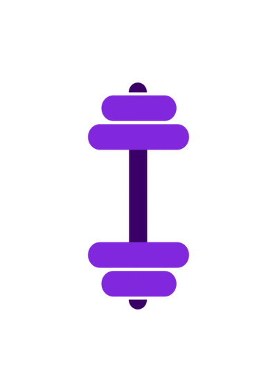 A purple dumbbell 