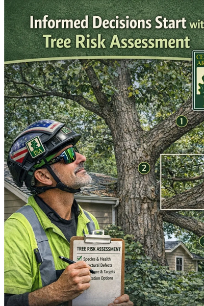 ISA Certified Arborist conducting a tree risk assessment.
