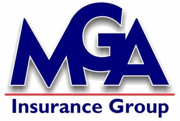 Logo of MGA Insurance Group in bold blue letters.