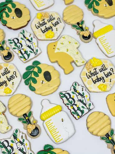 "What Will Baby Bee" Baby Shower Cookies