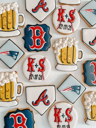 Sport and Beer Custom Wedding Shower Cookies