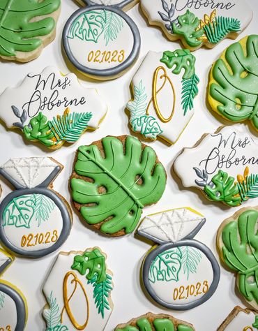 Tropical Wedding Shower Custom Cookies