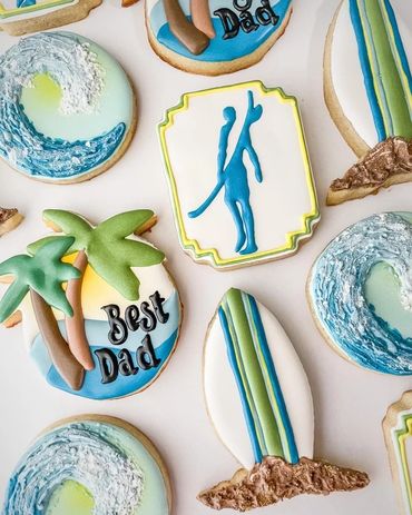 Father's Day Surf Cookies