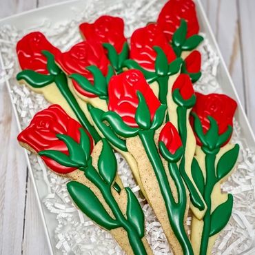 Valentine's Bouquet of Roses Cookies