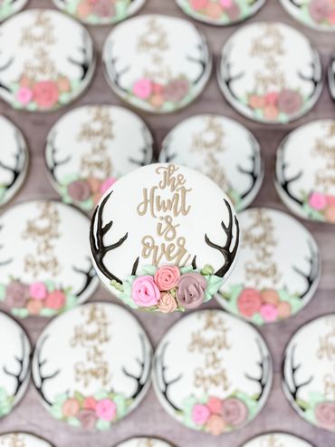 The Hunt is Over Custom Wedding Shower Cookies